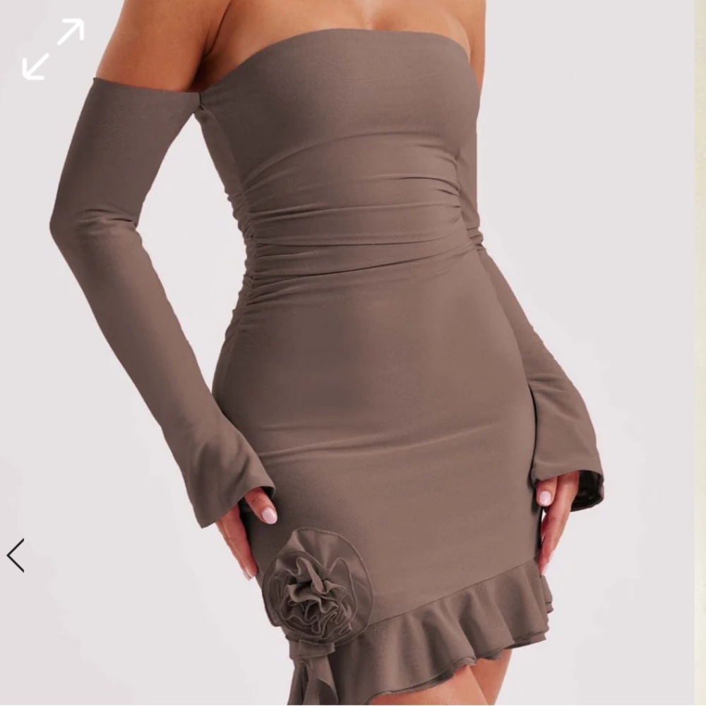 ALIX MINI DRESS - CHOCOLATE - Picture 3 of 4